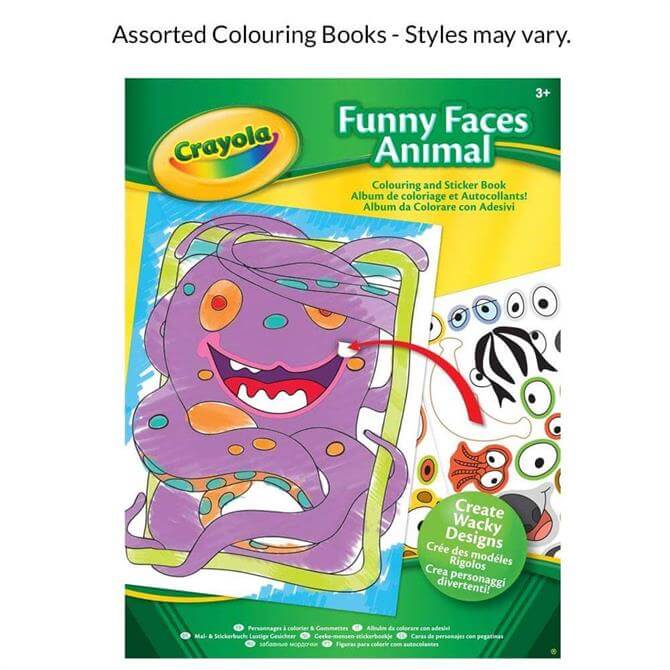 Crayola Funny Faces People/Animals Colouring and Sticker Book
